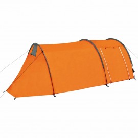 Camping Tent 4 Persons Grey and Orange