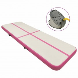 Inflatable Gymnastics Mat with Pump 500x100x15 cm PVC Pink